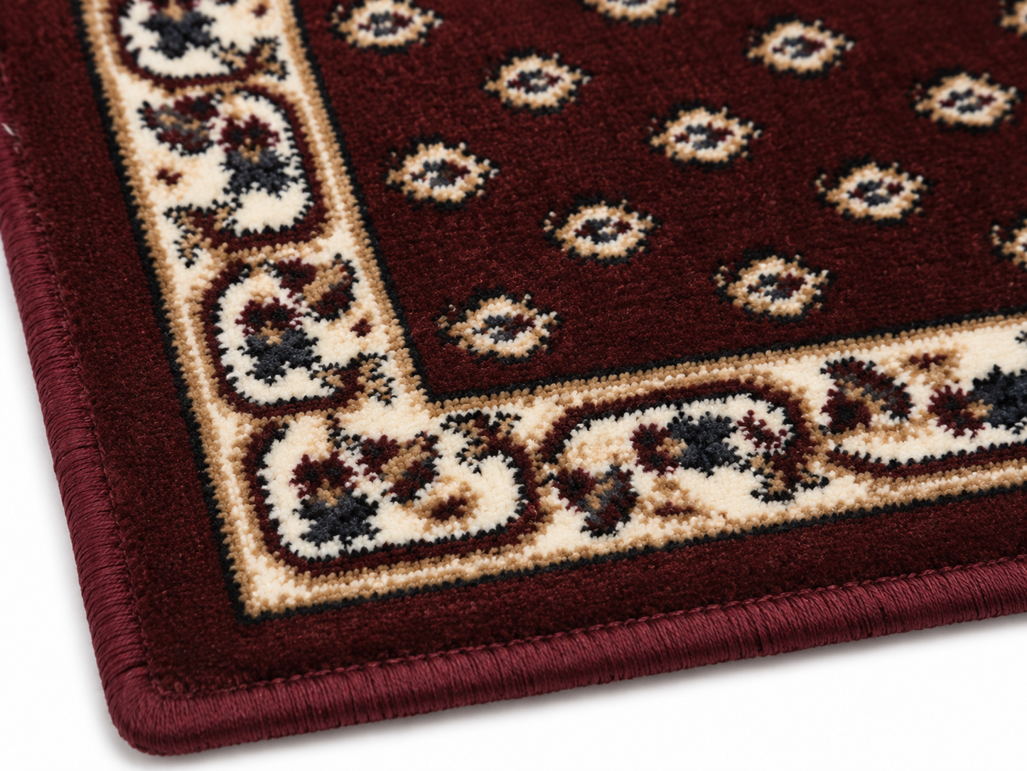 Petit tapis oriental bordeaux épais 40 × 60 cm – Motifs traditionnels