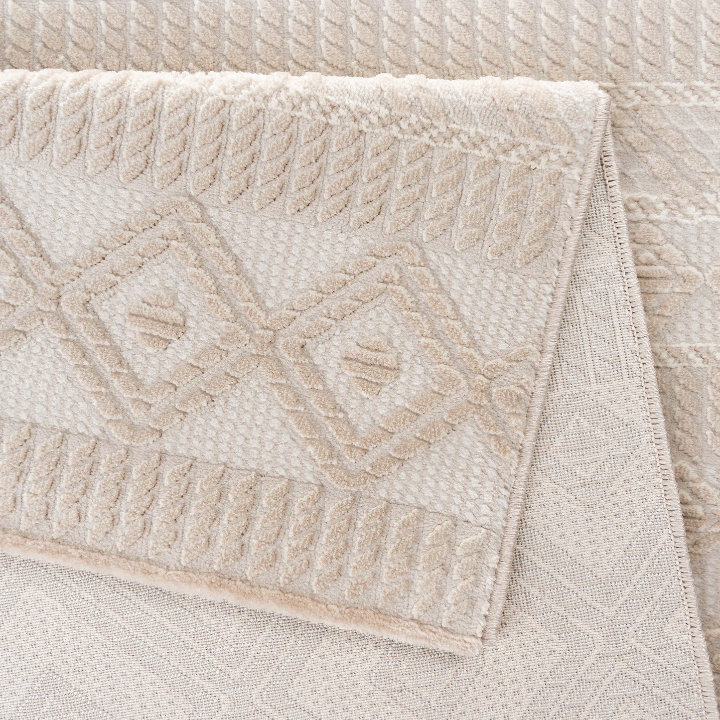 Tapis berbère LUXURY 6700 Beige à motifs géométriques