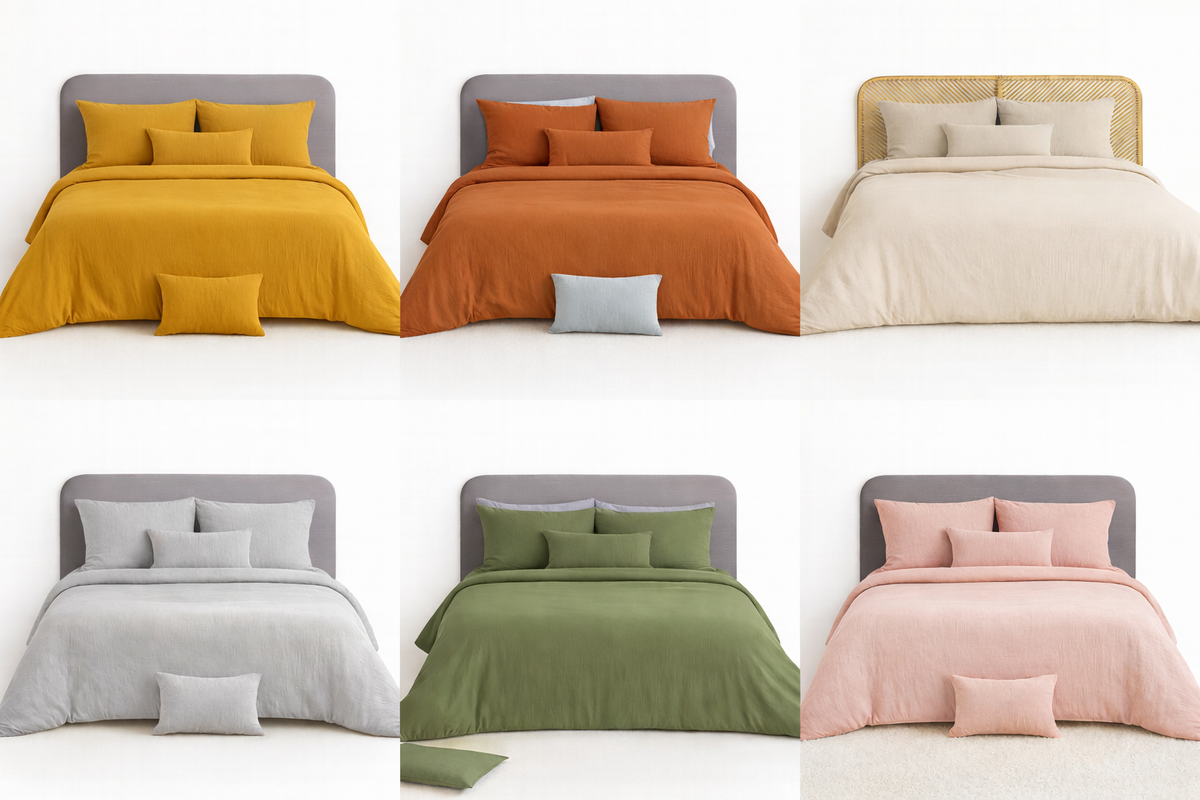 Parure de lit UNI Gaze de Coton - Orange