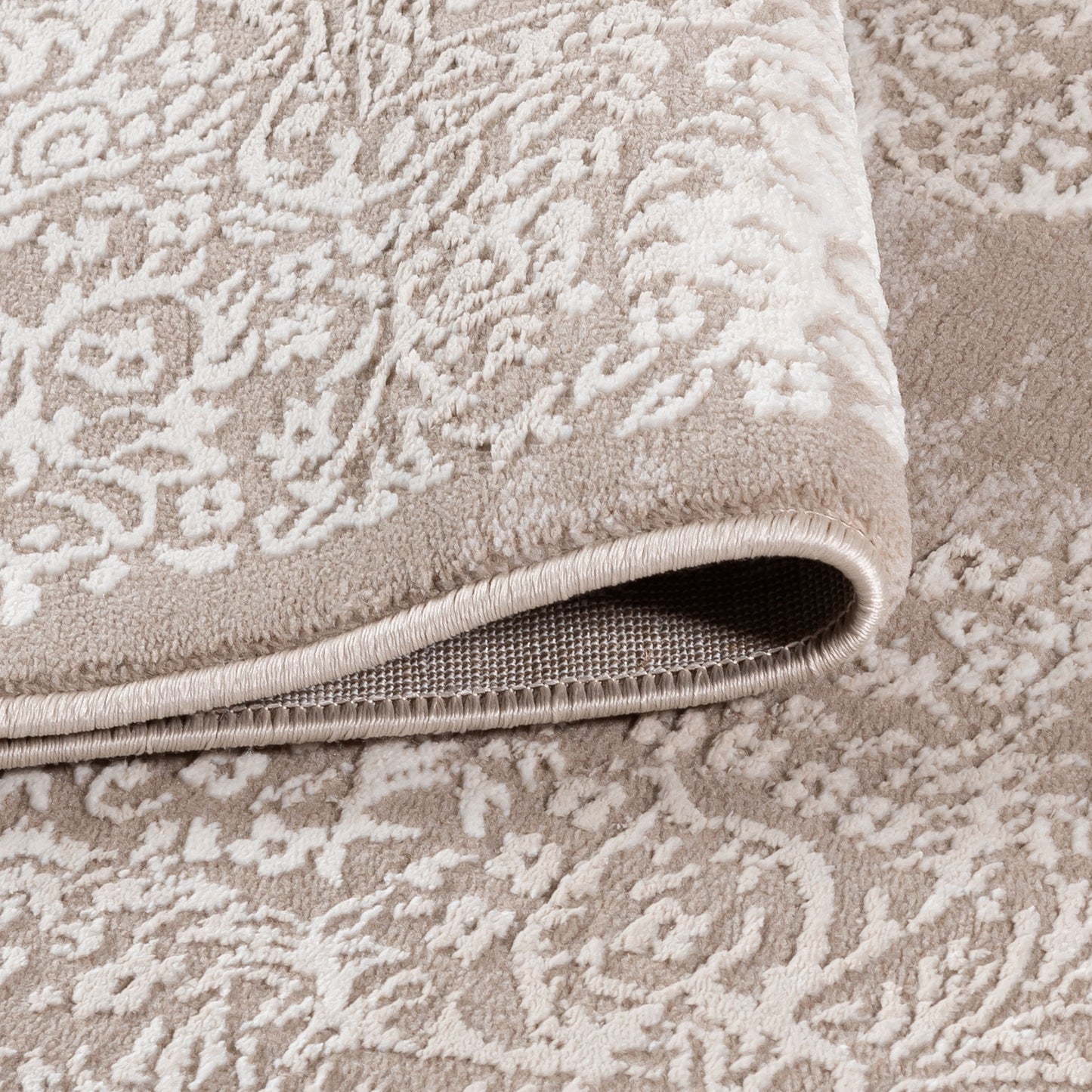 Tapis oriental LEXA 4000 Beige/Crème à médaillon
