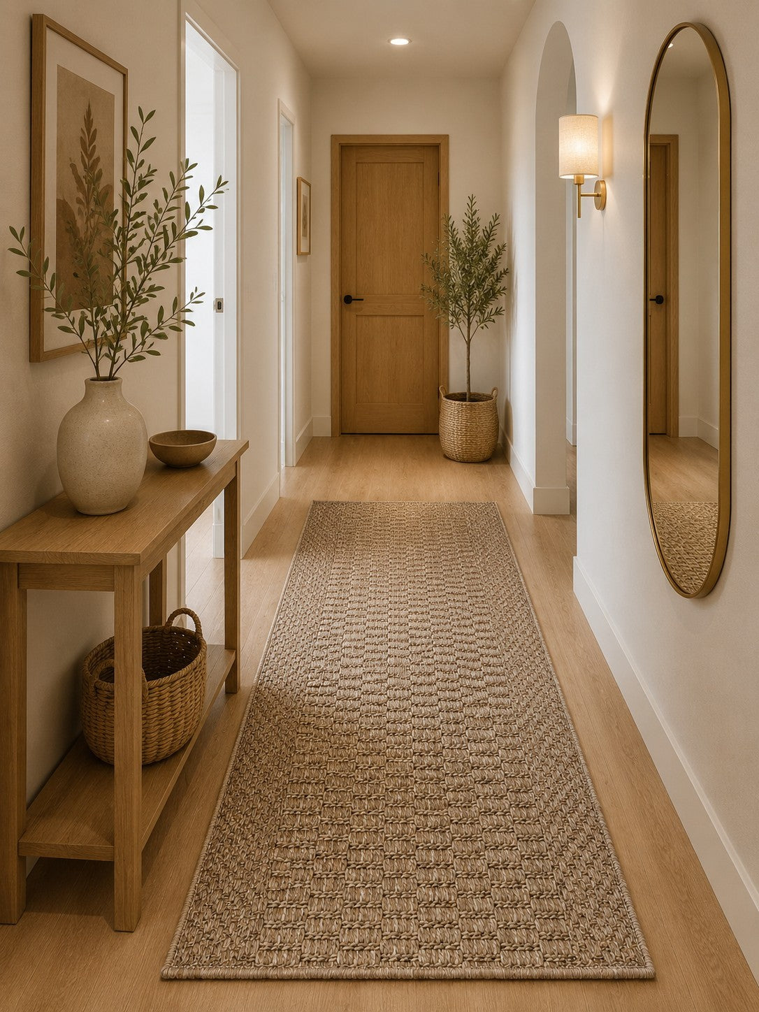 Tapis tissé Naturel