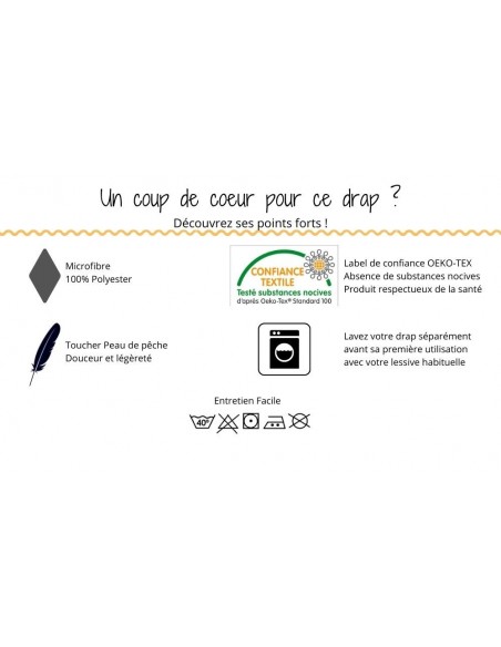 Lot de 2 drap housse Microfibre Coté Déco