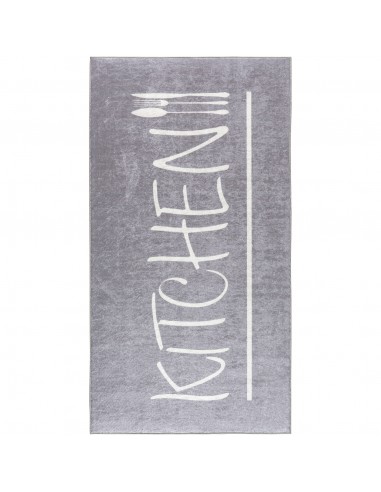 Tapis de Cuisine “KITCHEN” Gris/Blanc