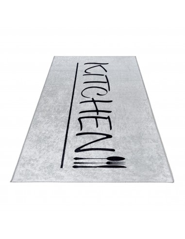 Tapis de Cuisine “KITCHEN” Gris/Noir