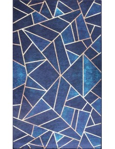 Tapis Grafic Bleu Doré