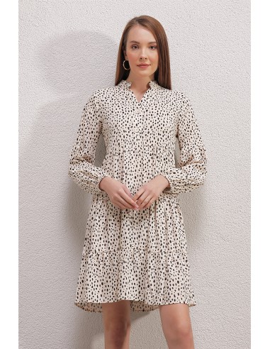 Robe imprimée - Ecru