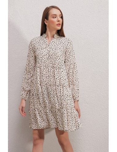 Robe imprimée - Ecru