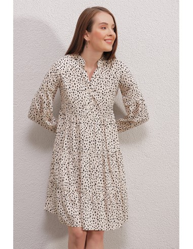 Robe imprimée - Ecru