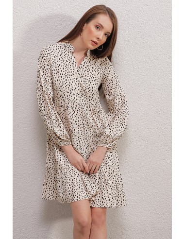 Robe imprimée - Ecru