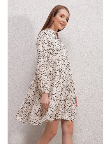 Robe imprimée - Ecru