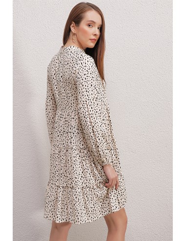 Robe imprimée - Ecru