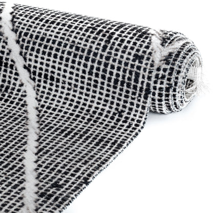 Tapis moderne gris à motifs géométriques EFE 1020 – Franges blanches