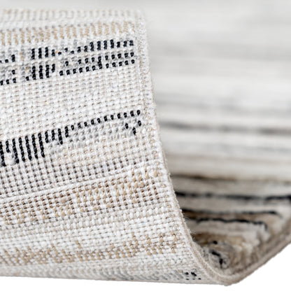Tapis moderne beige et taupe à motif graphique
