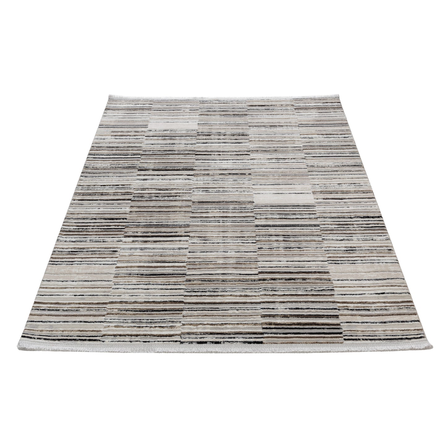 Tapis moderne beige et taupe à motif graphique