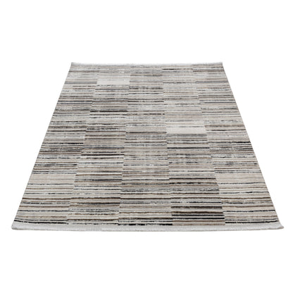 Tapis moderne beige et taupe à motif graphique