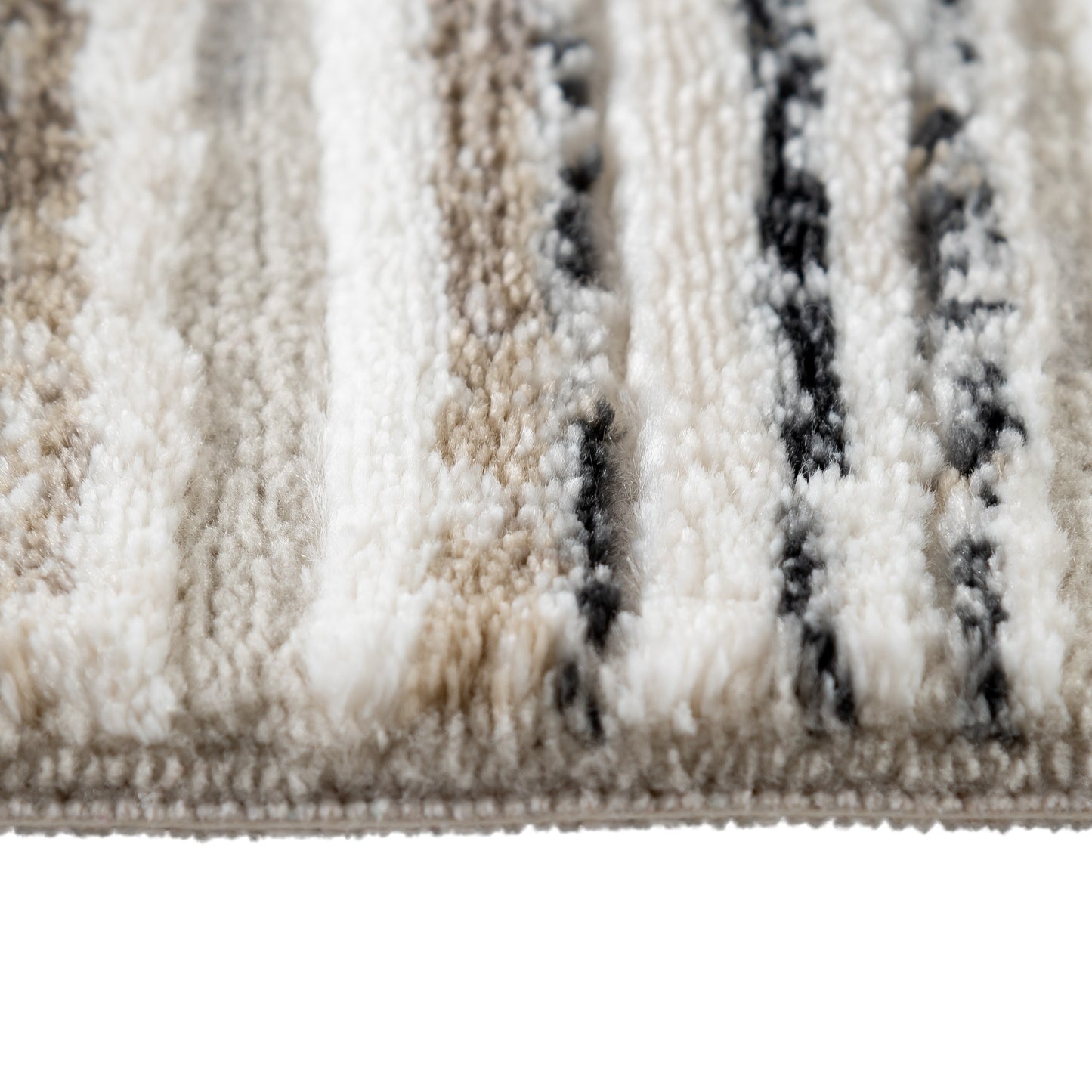 Tapis moderne beige et taupe à motif graphique