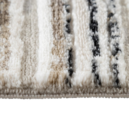 Tapis moderne beige et taupe à motif graphique