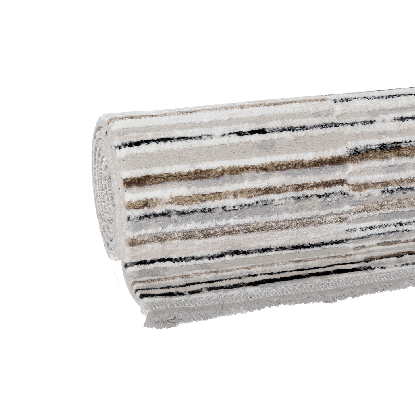 Tapis moderne beige et taupe à motif graphique