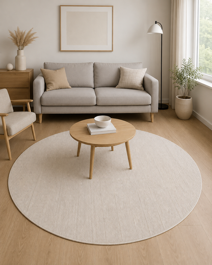 Tapis rond uni LIMA 3050 Crème – 2250 g/m²