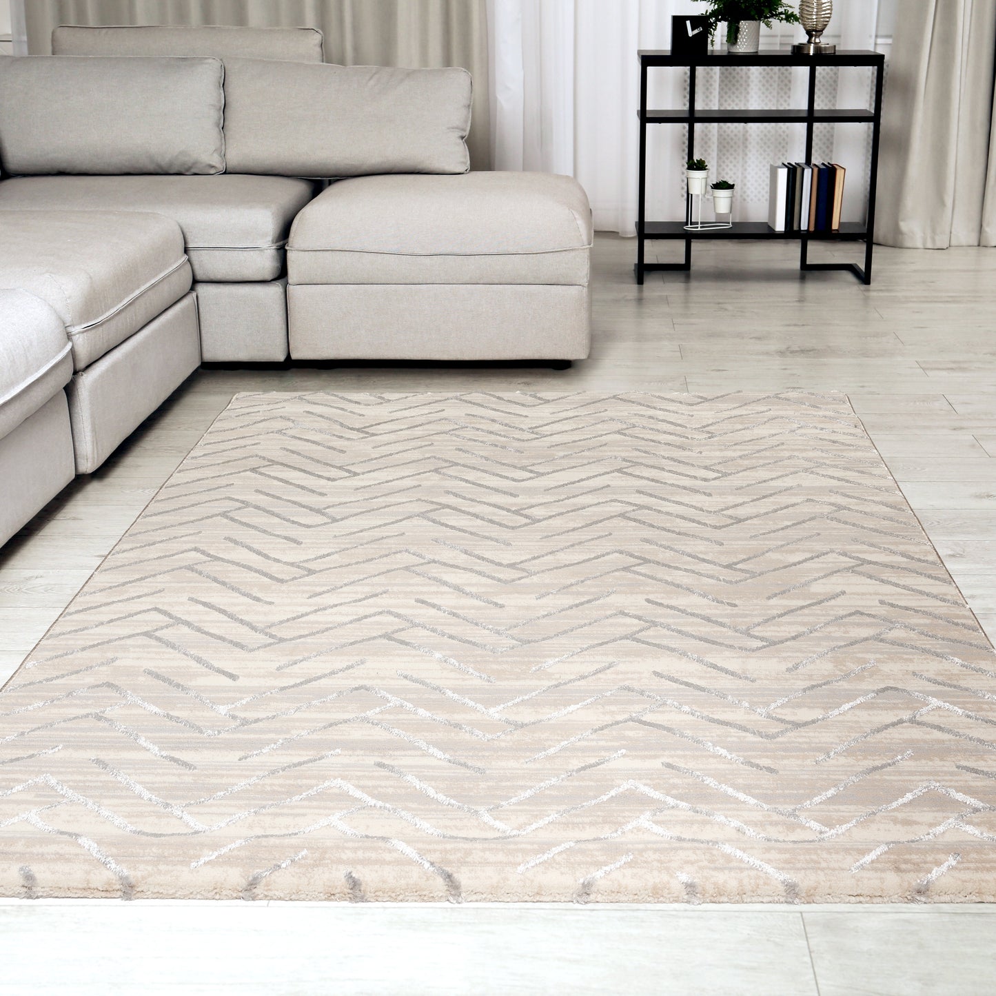 Tapis 804 Gris/Beige – Motif géométrique