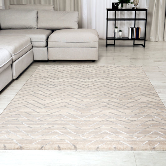 Tapis 804 Gris/Beige – Motif géométrique