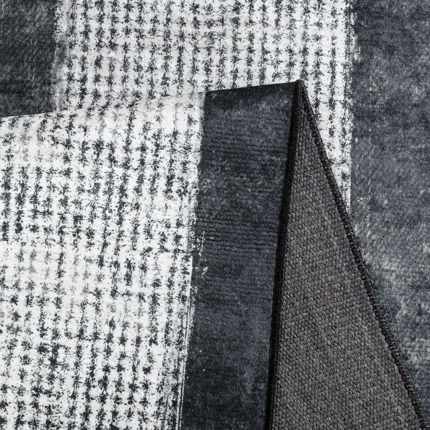 Tapis moderne 9030 Noir/Gris à bordure contrastée