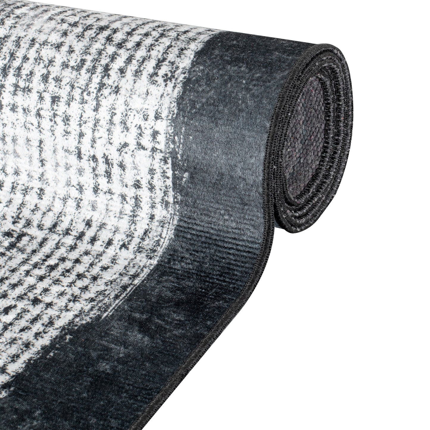 Tapis moderne 9030 Noir/Gris à bordure contrastée