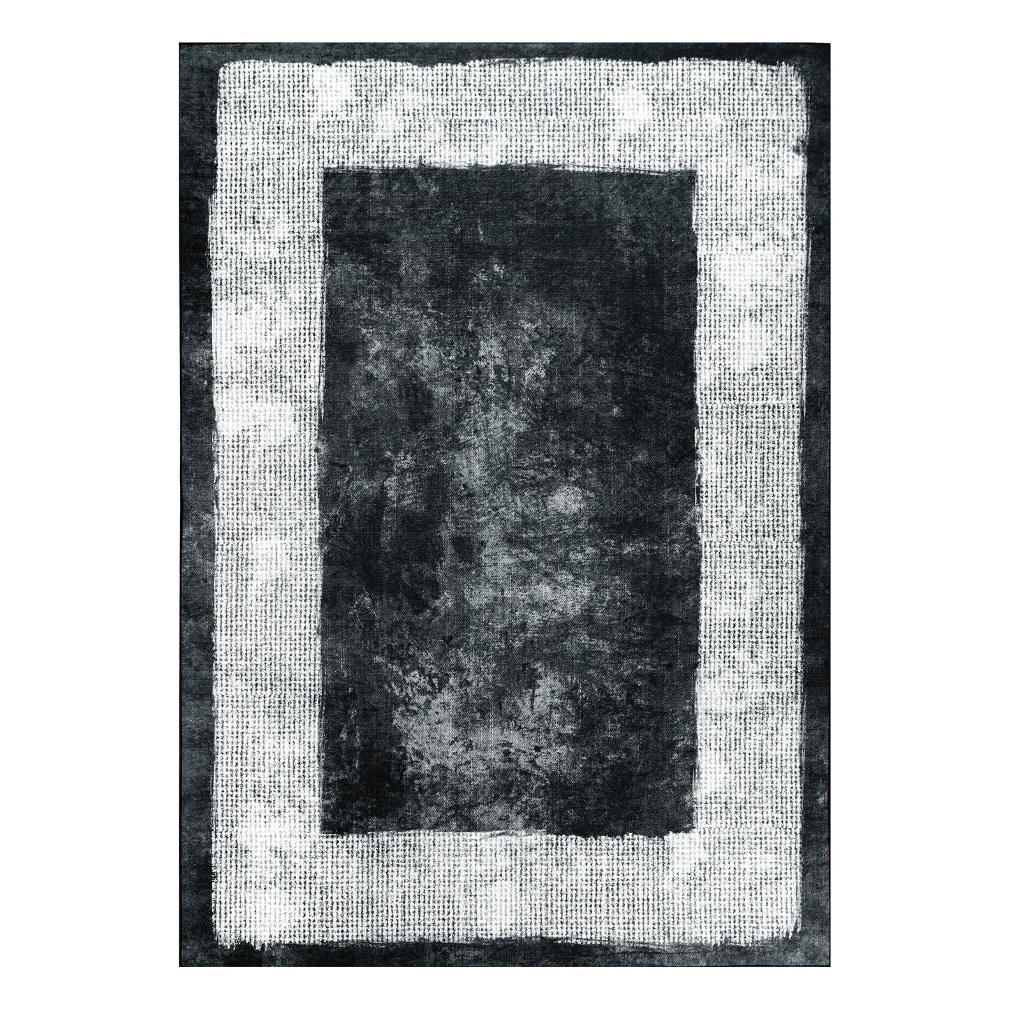 Tapis moderne 9030 Noir/Gris à bordure contrastée