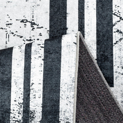 Tapis moderne 9035 Gris/Noir à bordure graphique