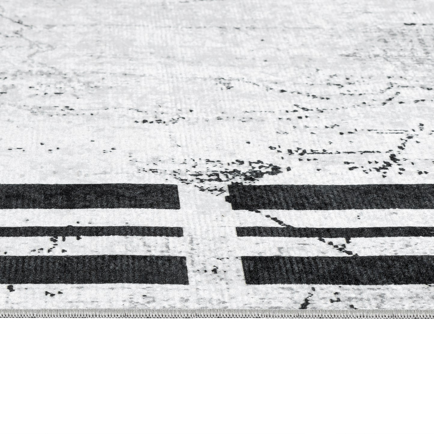 Tapis moderne 9035 Gris/Noir à bordure graphique
