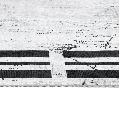 Tapis moderne 9035 Gris/Noir à bordure graphique