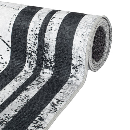 Tapis moderne 9035 Gris/Noir à bordure graphique