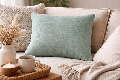 Coussin en Gaze de Coton - Vert amande