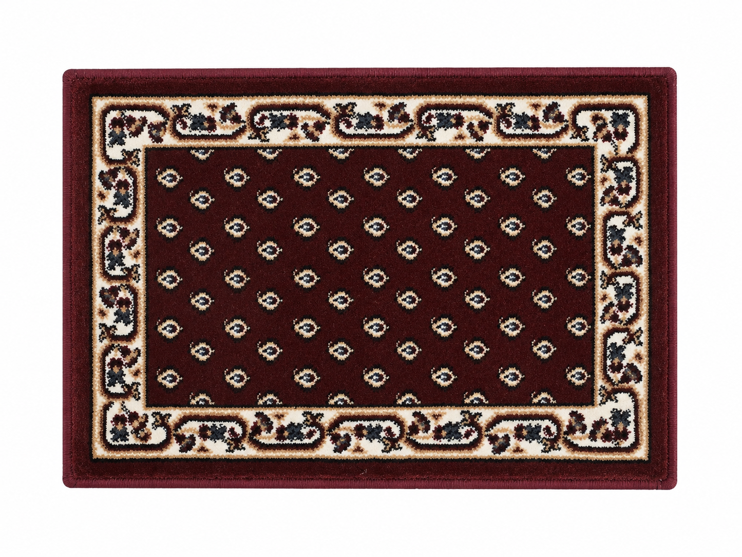 Petit tapis oriental bordeaux épais 40 × 60 cm – Motifs traditionnels
