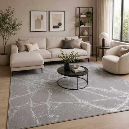 Tapis LARA 805 Gris – Effet marbre
