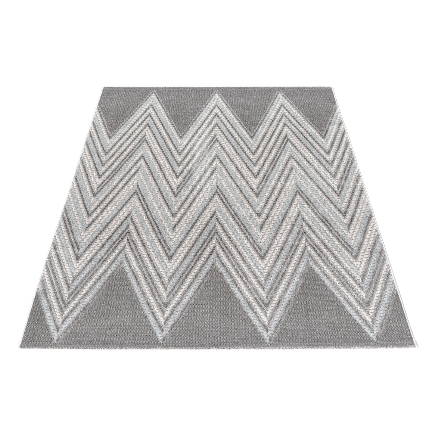 Tapis LUXURY 6500 Gris/Bleu – Motif chevrons géométriques