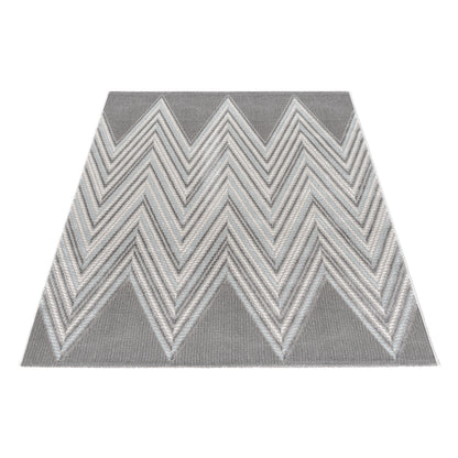Tapis LUXURY 6500 Gris/Bleu – Motif chevrons géométriques