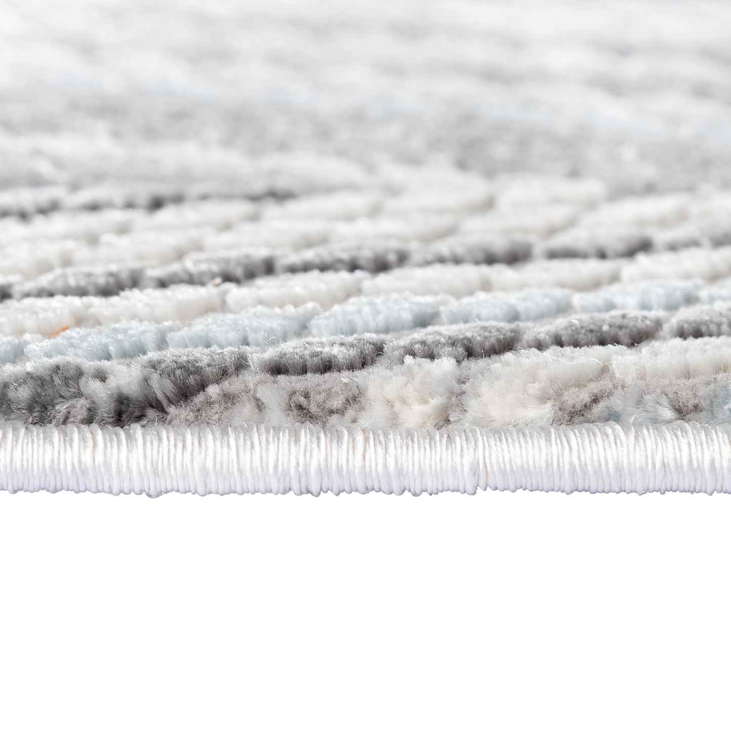 Tapis LUXURY 6500 Gris/Bleu – Motif chevrons géométriques