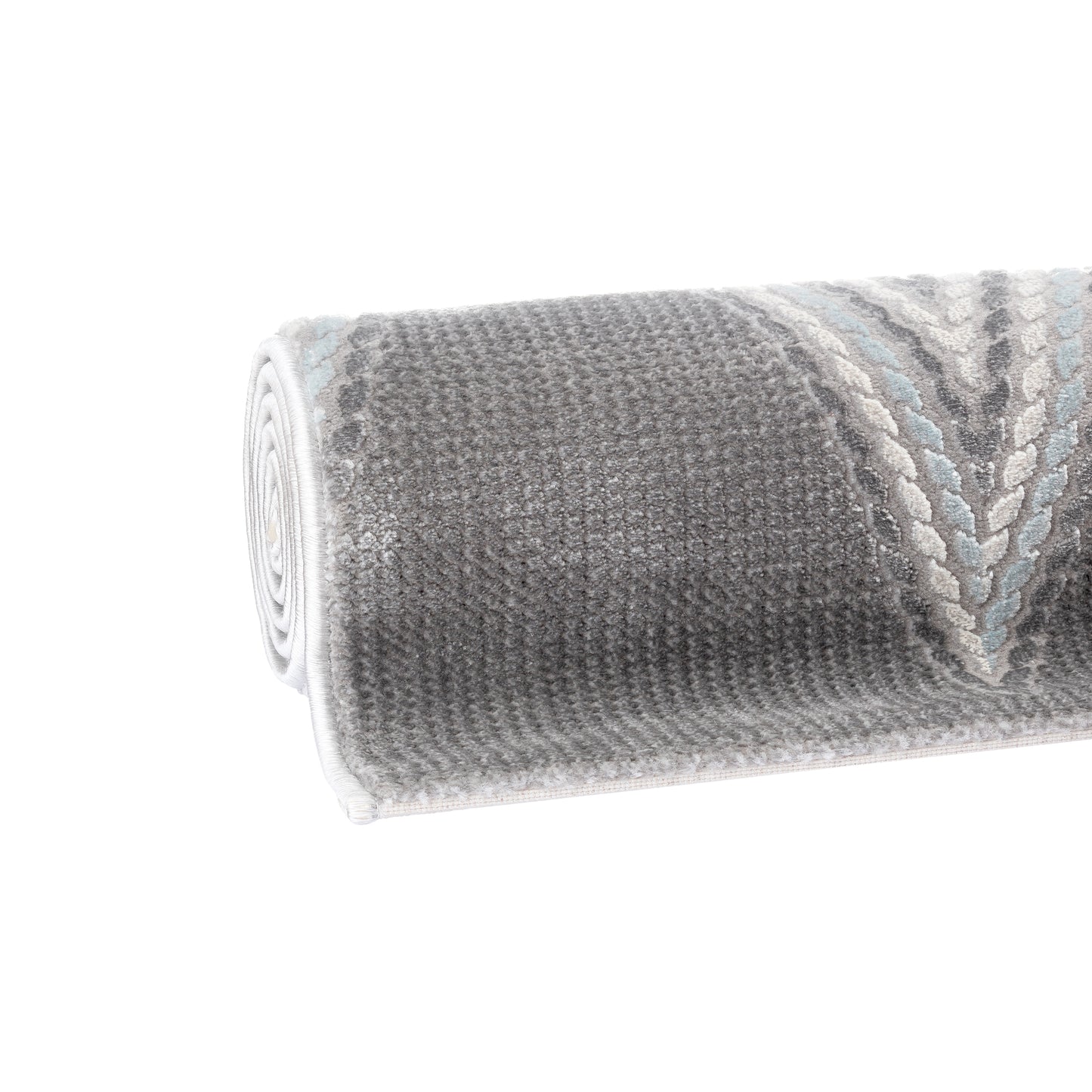 Tapis LUXURY 6500 Gris/Bleu – Motif chevrons géométriques