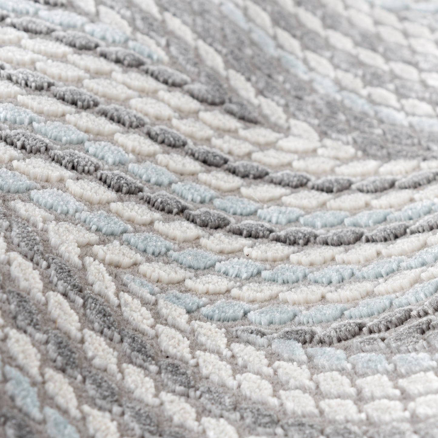 Tapis LUXURY 6500 Gris/Bleu – Motif chevrons géométriques