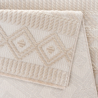 Tapis berbère LUXURY 6700 Beige à motifs géométriques