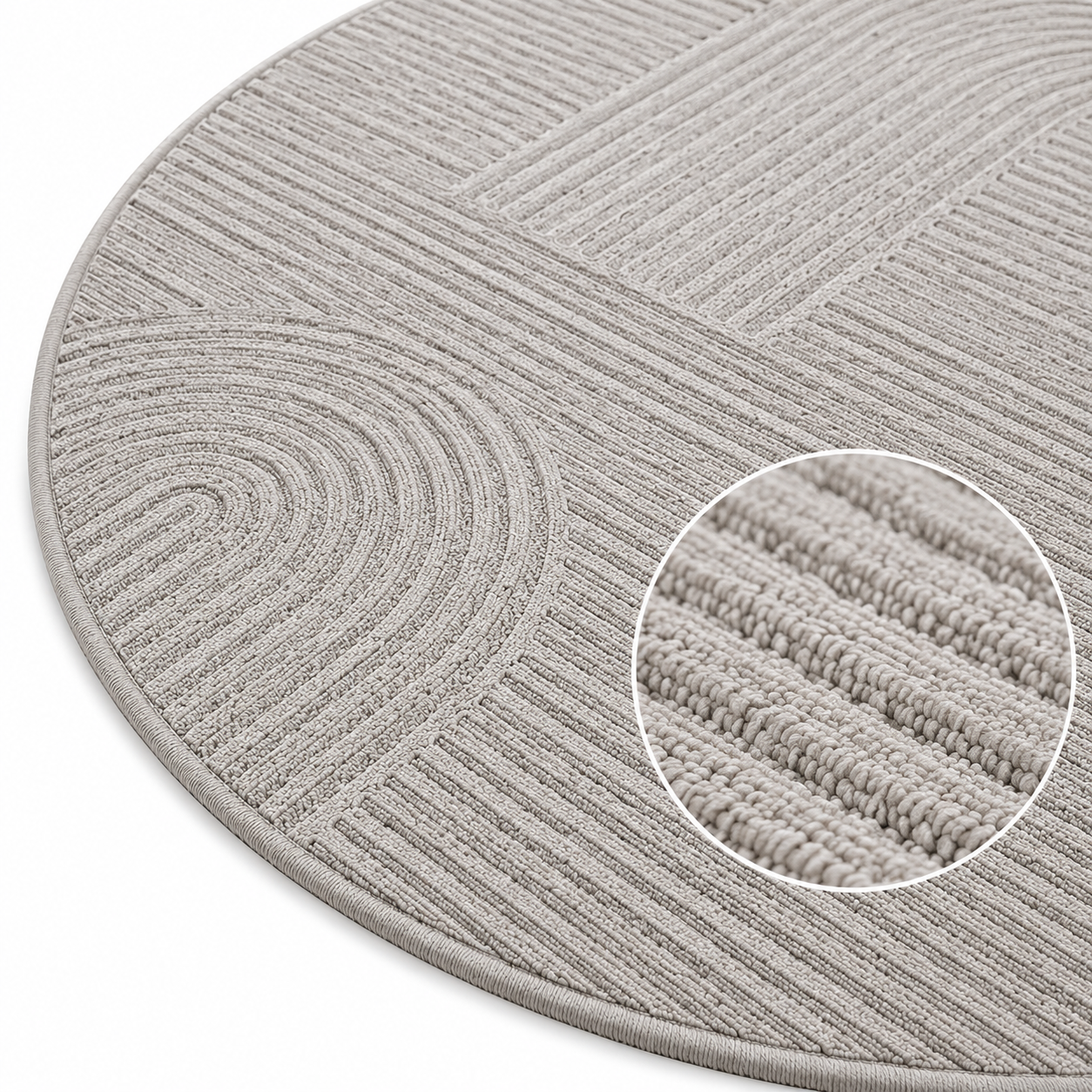 Tapis rond moderne MODA 1130 Gris – Motif graphique