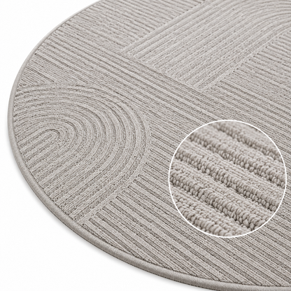 Tapis rond moderne MODA 1130 Gris – Motif graphique