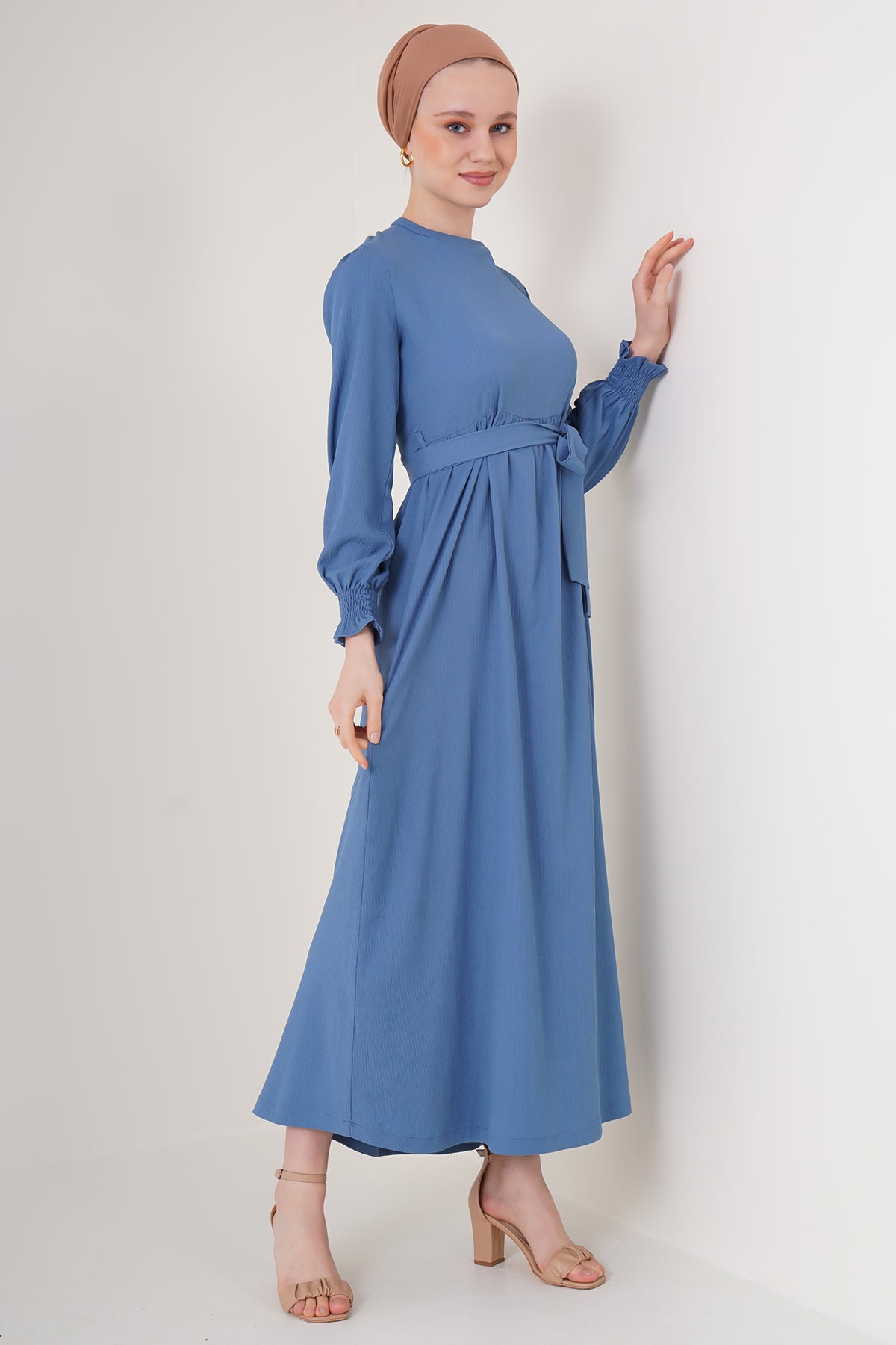 Robe Longue ceinturé - Bleu