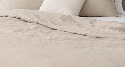Parure de lit coton et lin lavé - Beige