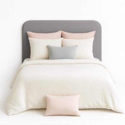 Parure de lit UNI Gaze de Coton - Blanc