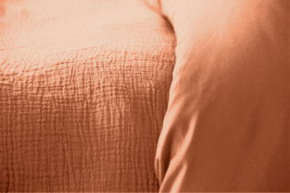 Parure de lit UNI Gaze de Coton - Camel