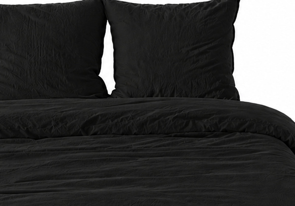 Parure de lit UNI Micro Lavée - Noir