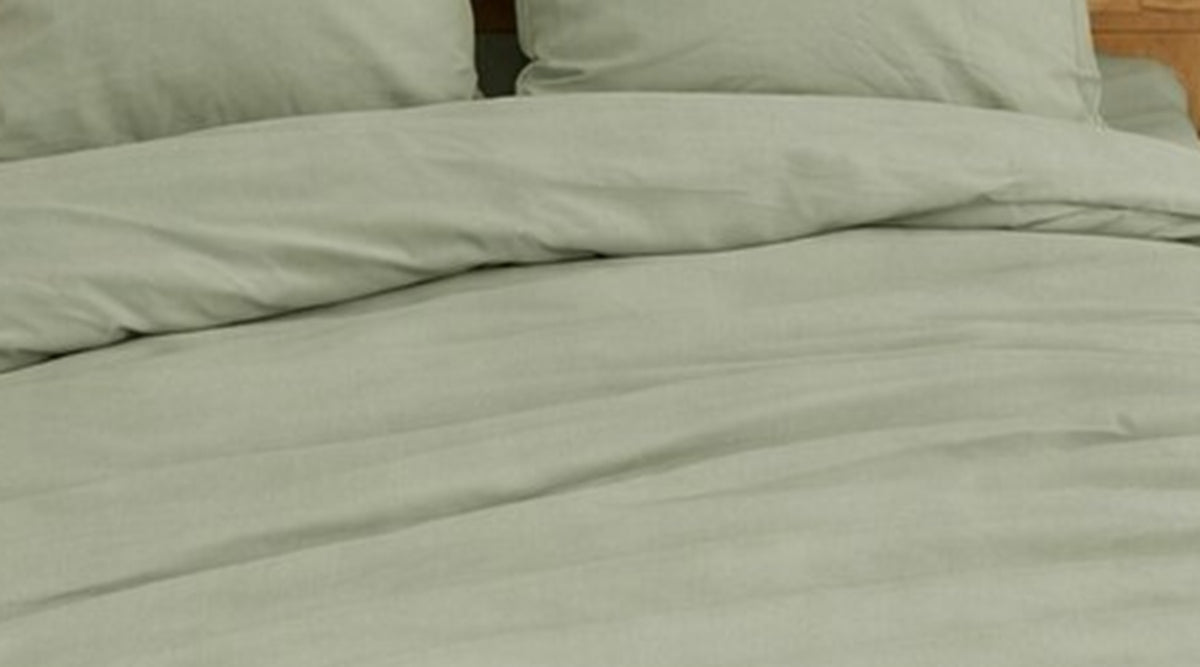 Parure de Lit en Percale de Coton 65 fils/cm² - Vert