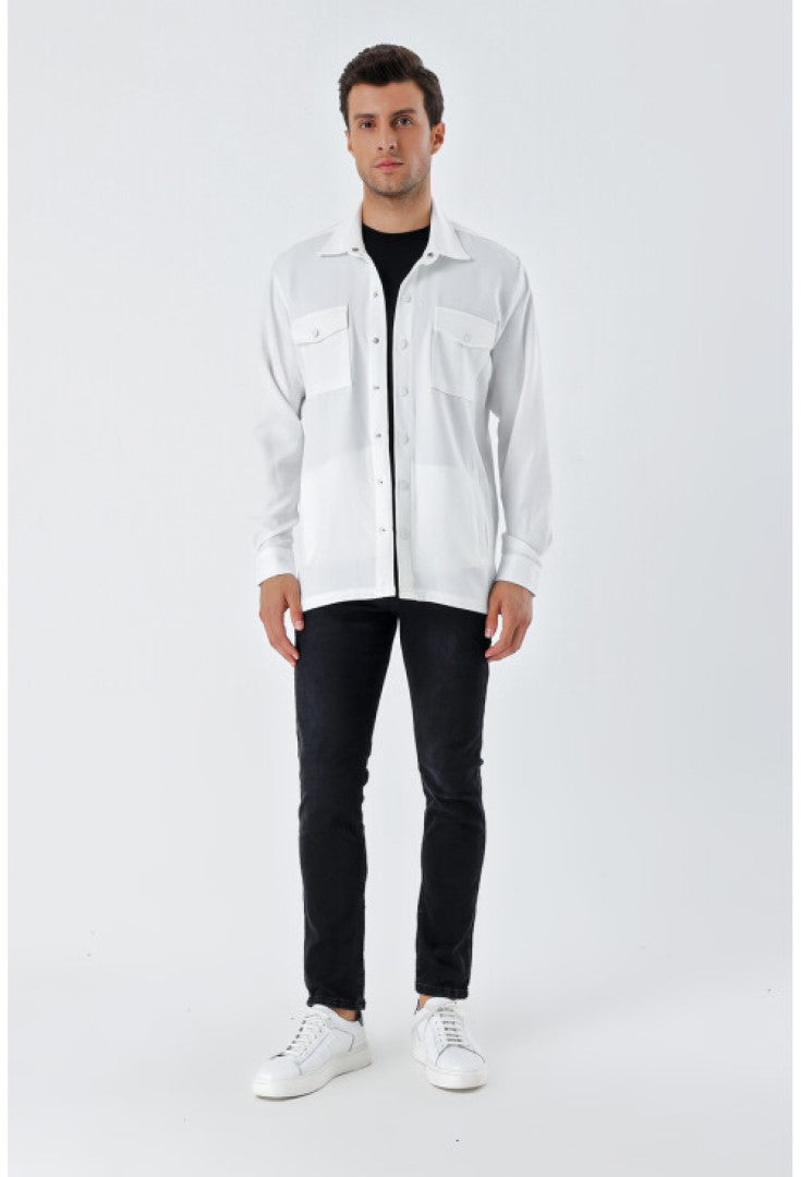 Chemise Oversize Homme - Blanc
